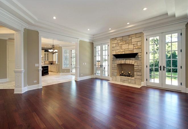 a shiny wood floor with a glossy topcoat